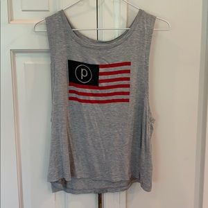 PureBarre Workout Tank Top American Flag S NWOT